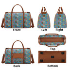Personalised Doughnuts On Blue Foldable Travel Bag Personalised Foldable Travel Bag Food Printed Offshore