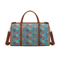 Personalised Doughnuts On Blue Foldable Travel Bag Brown Personalised Foldable Travel Bag Food Printed Offshore