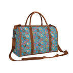 Personalised Doughnuts On Blue Foldable Travel Bag Personalised Foldable Travel Bag Food Printed Offshore