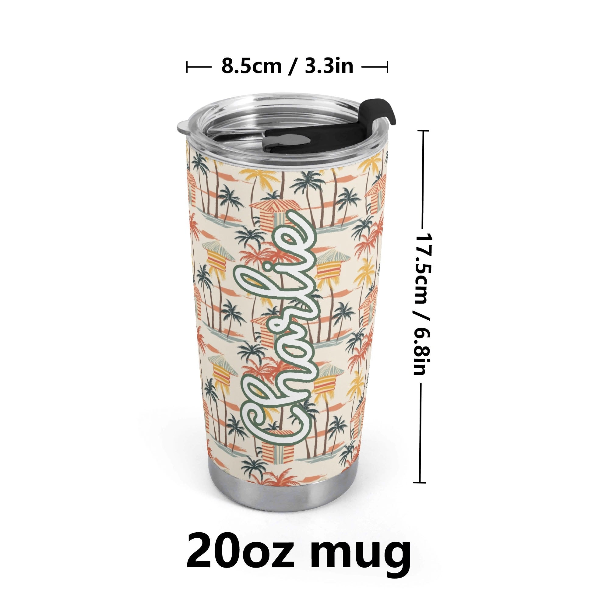 Personalised Beach Shack Stainless Steel 20oz Travel Mug Personalised 20oz Travel Mug Printed Offshore Surf