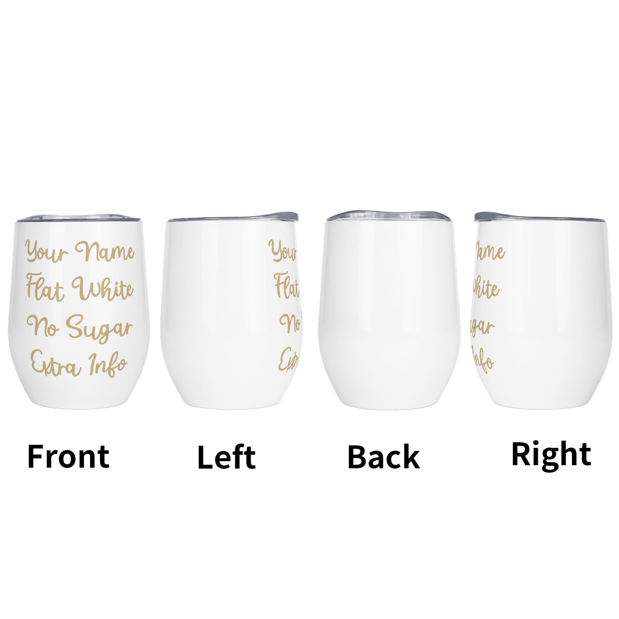 Personalised Your Coffee Order 12oz Wine Tumbler / Travel Mug Personalised Wine Tumbler / Travel Mug Coffee Printed Offshore