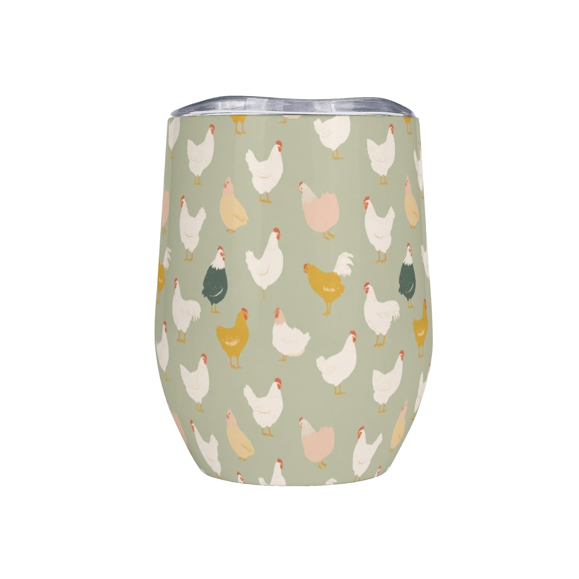 Personalised - Your Coffee Order, Chicken Life - 12oz Wine Tumbler / Travel Mug Personalised Wine Tumbler / Travel Mug animal Coffee Printed Offshore