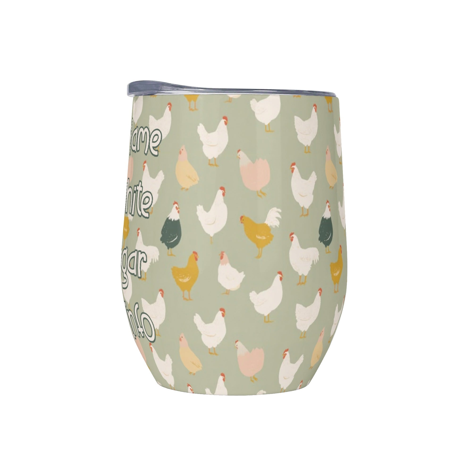 Personalised - Your Coffee Order, Chicken Life - 12oz Wine Tumbler / Travel Mug Personalised Wine Tumbler / Travel Mug animal Coffee Printed Offshore