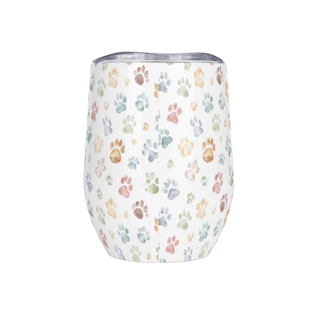 Personalised Your Coffee Order, Paw Prints 12oz Wine Tumbler / Travel Mug Personalised Wine Tumbler / Travel Mug animal Coffee Printed Offshore
