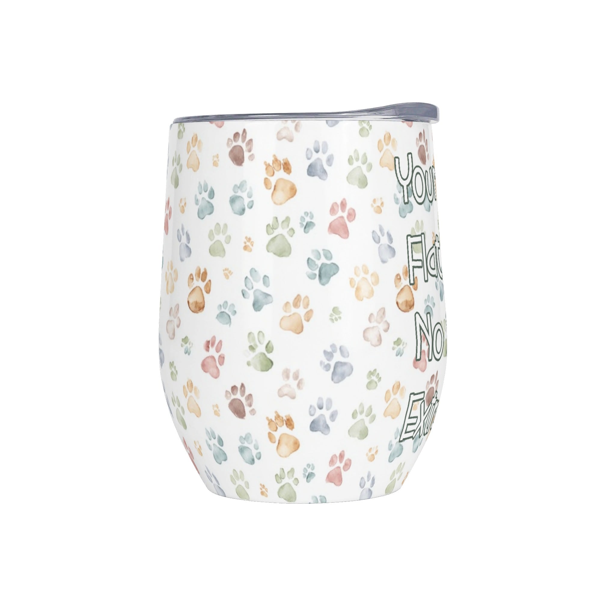 Personalised - Your Coffee Order, Paw Prints - 12oz Wine Tumbler / Travel Mug Personalised Wine Tumbler / Travel Mug animal Coffee Printed Offshore