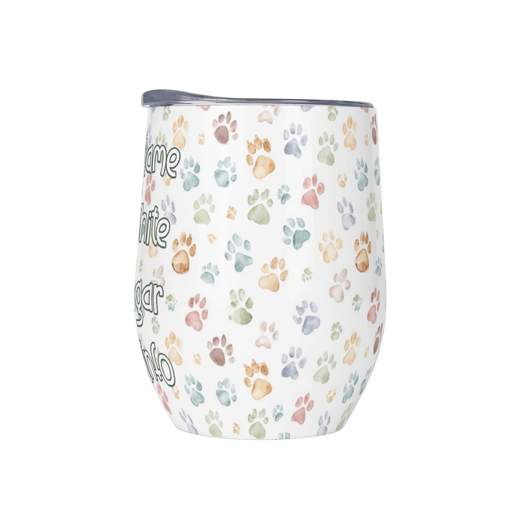 Personalised Your Coffee Order, Paw Prints 12oz Wine Tumbler / Travel Mug Personalised Wine Tumbler / Travel Mug animal Coffee Printed Offshore