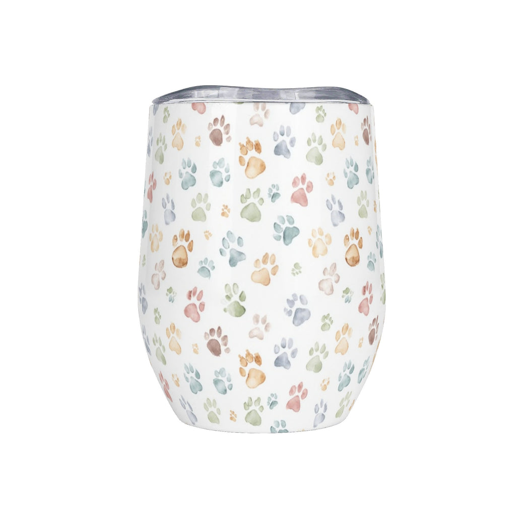Personalised Paw Prints 12oz Wine Tumbler / Travel Mug Personalised Wine Tumbler / Travel Mug animal Printed Offshore