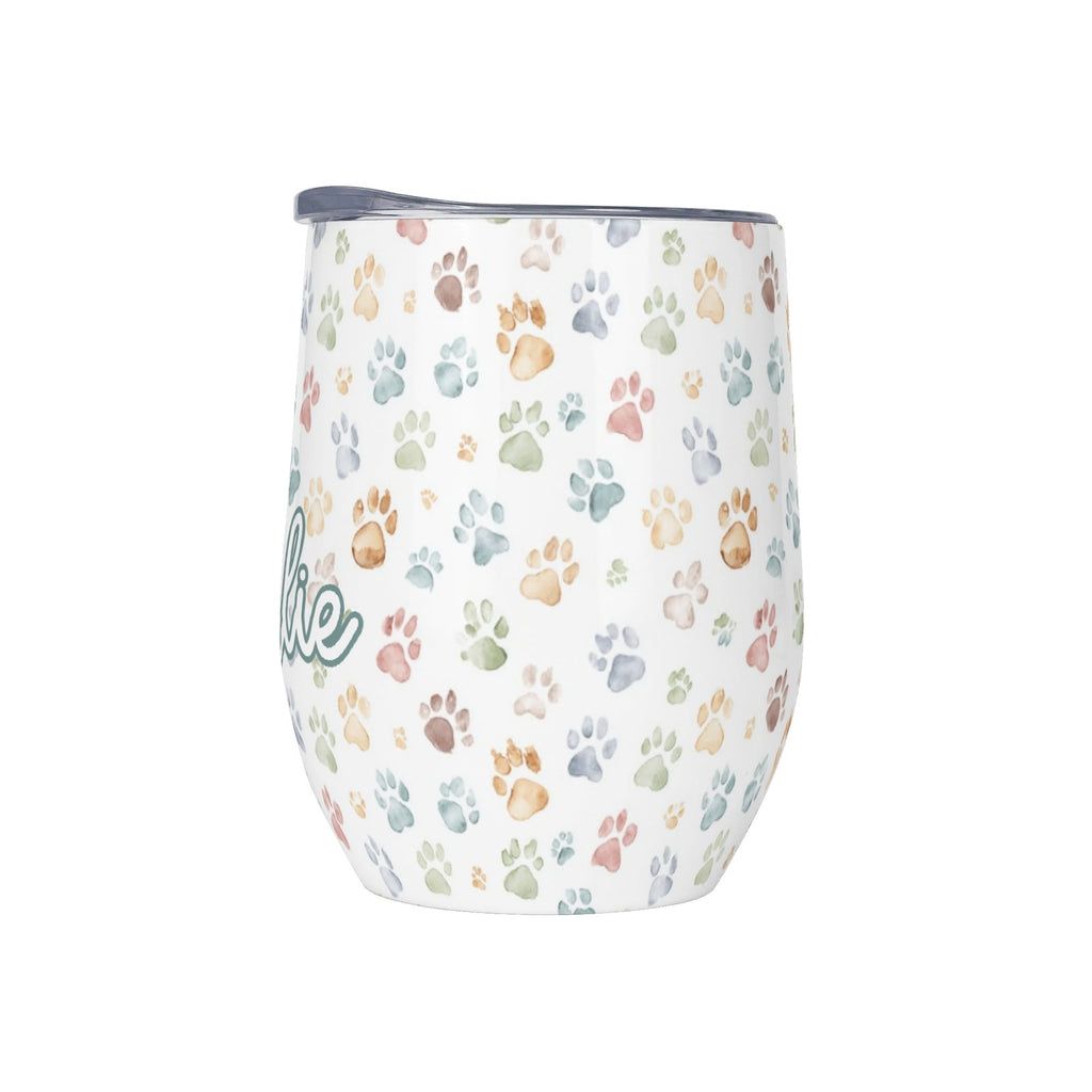 Personalised Paw Prints 12oz Wine Tumbler / Travel Mug Personalised Wine Tumbler / Travel Mug animal Printed Offshore