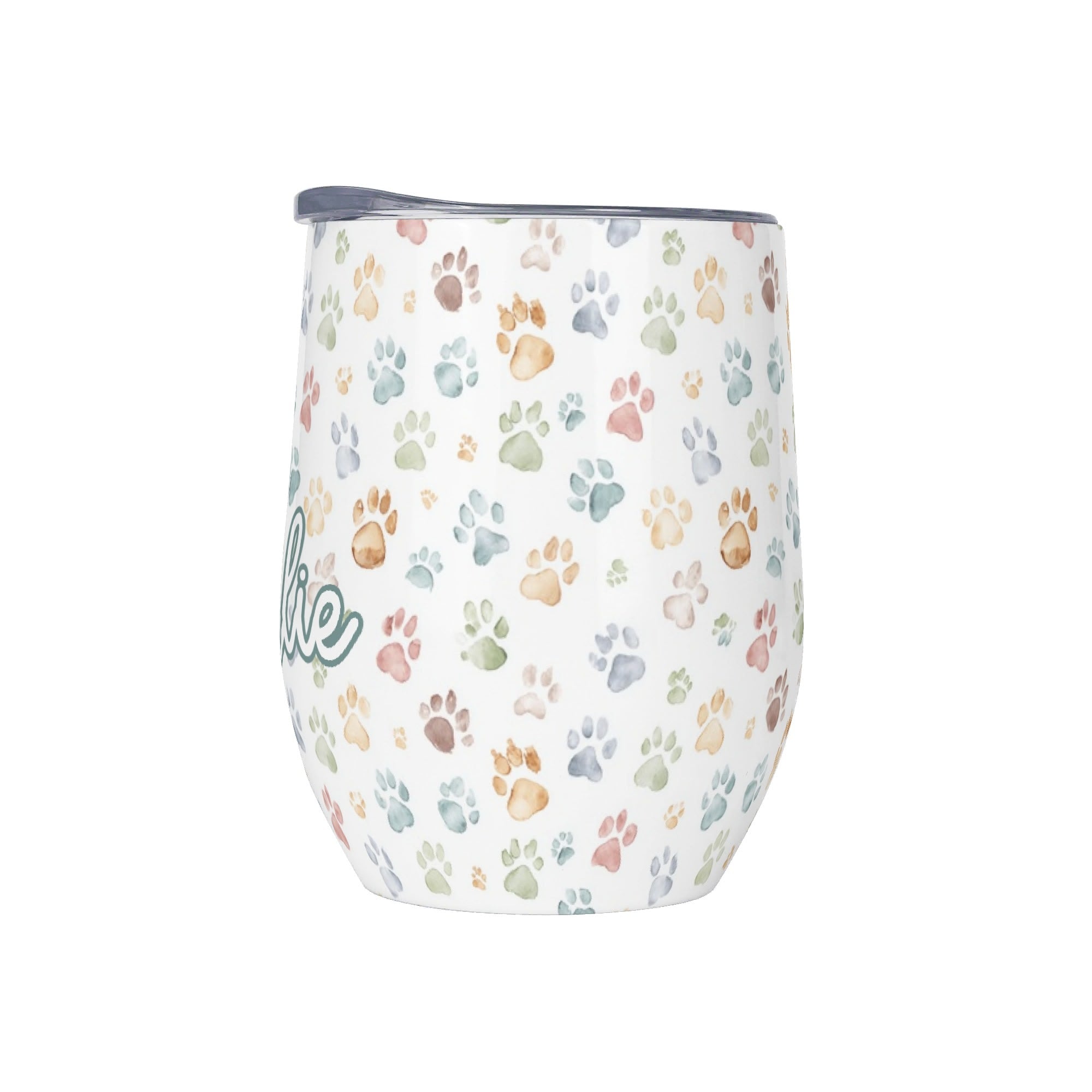 Personalised - Paw Prints - 12oz Wine Tumbler / Travel Mug Personalised Wine Tumbler / Travel Mug animal Printed Offshore
