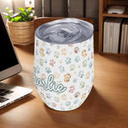 Personalised Paw Prints 12oz Wine Tumbler / Travel Mug Personalised Wine Tumbler / Travel Mug animal Printed Offshore