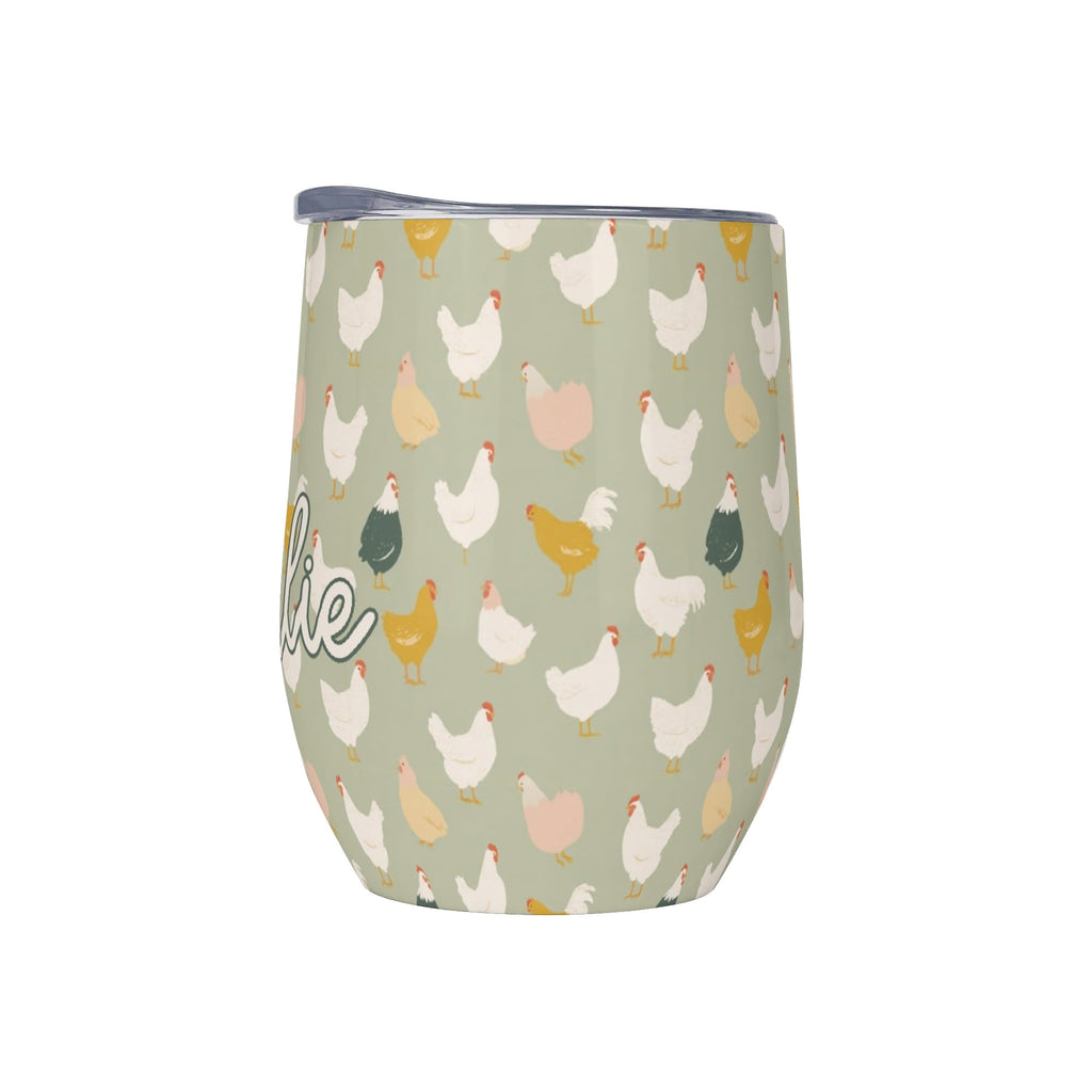 Personalised Chicken Life 12oz Wine Tumbler / Travel Mug Personalised Wine Tumbler / Travel Mug animal Printed Offshore