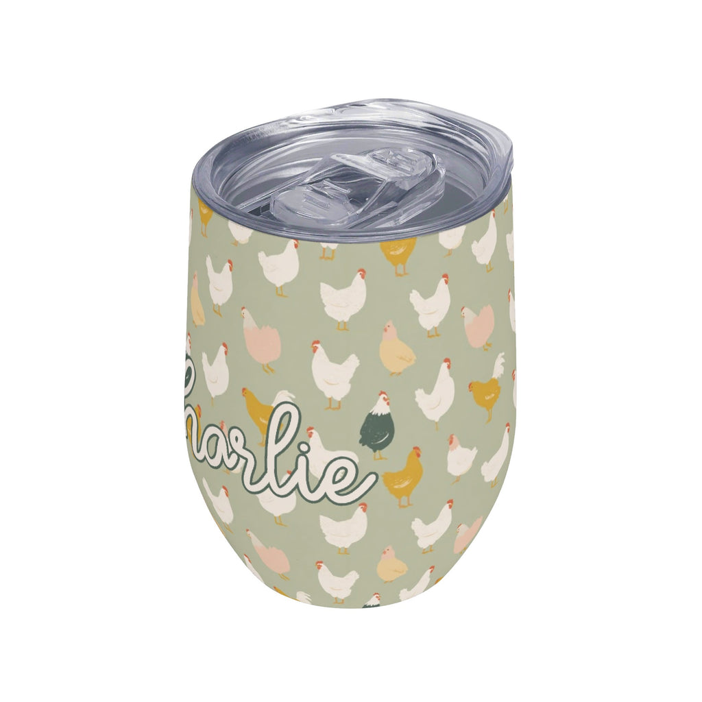 Personalised Chicken Life 12oz Wine Tumbler / Travel Mug Personalised Wine Tumbler / Travel Mug animal Printed Offshore