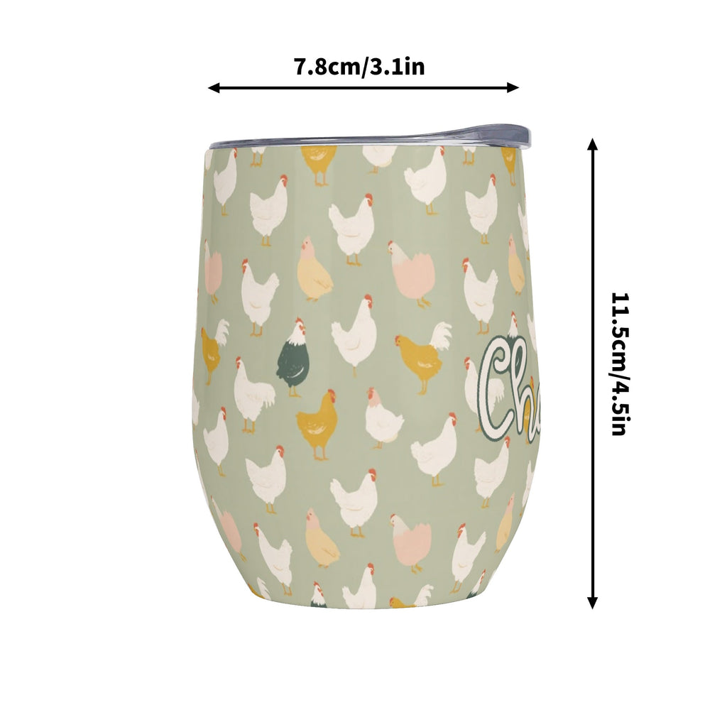 Personalised Chicken Life 12oz Wine Tumbler / Travel Mug Personalised Wine Tumbler / Travel Mug animal Printed Offshore