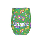 Personalised Bright 80s 12oz Wine Tumbler / Travel Mug Default Title Personalised Wine Tumbler / Travel Mug Printed Offshore Retro