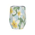 Personalised Delicate Frangipani 12oz Wine Tumbler / Travel Mug Personalised Wine Tumbler / Travel Mug Plants Printed Offshore