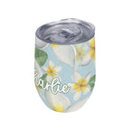Personalised Delicate Frangipani 12oz Wine Tumbler / Travel Mug Personalised Wine Tumbler / Travel Mug Plants Printed Offshore