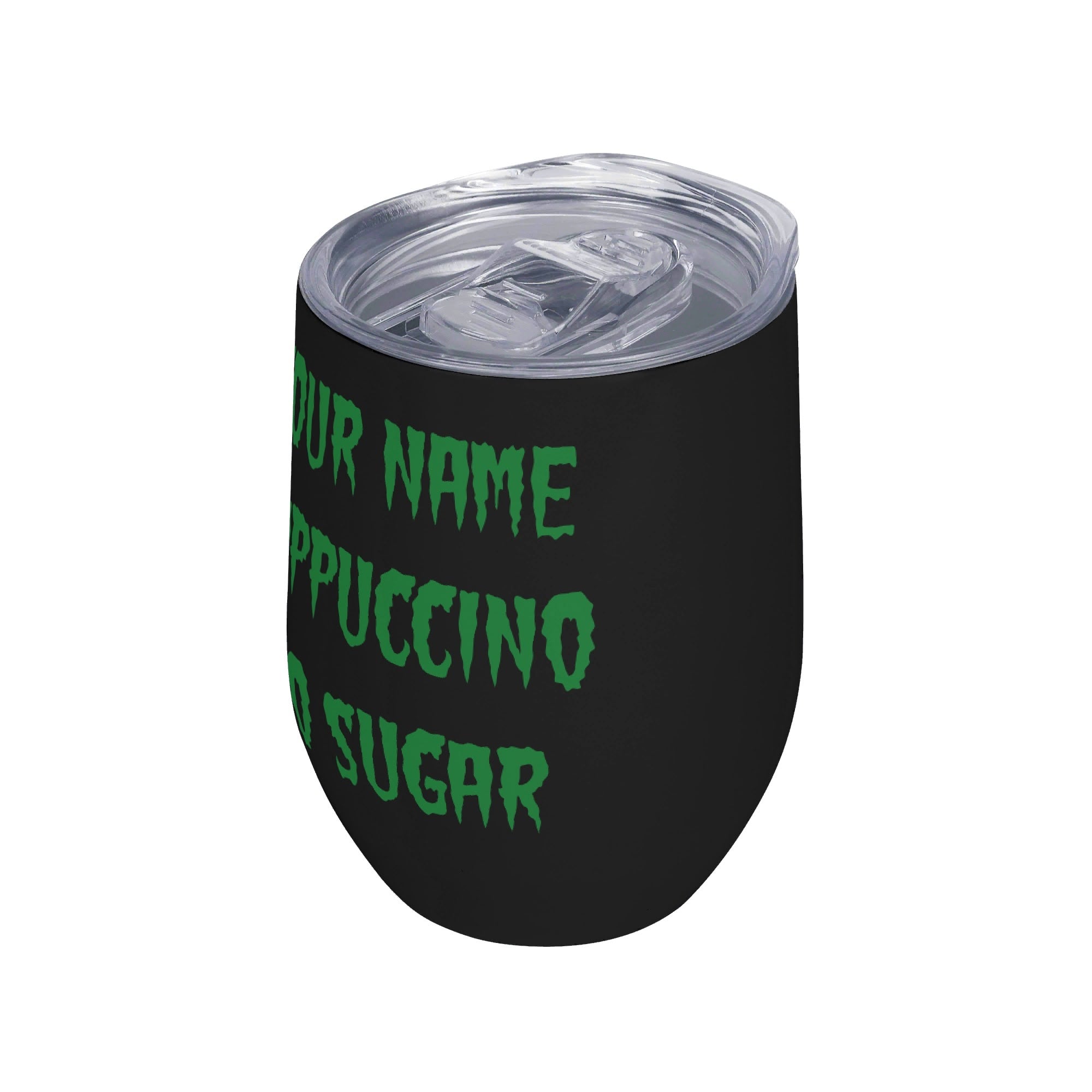 Personalised - Your Coffee Order, Horror Movie Font - 12oz Wine Tumbler / Travel Mug Personalised Wine Tumbler / Travel Mug Coffee Printed Offshore