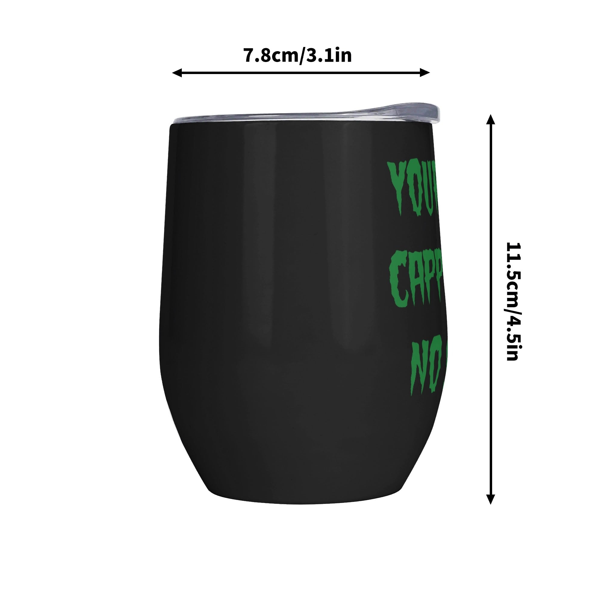 Personalised Your Coffee Order, Horror Movie Font 12oz Wine Tumbler / Travel Mug Personalised Wine Tumbler / Travel Mug Coffee Printed Offshore
