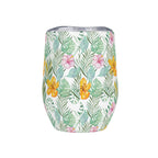 Personalised Tropical Flowers And Leaves 12oz Wine Tumbler / Travel Mug Personalised Wine Tumbler / Travel Mug Plants Printed Offshore