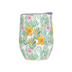 Personalised Tropical Flowers And Leaves 12oz Wine Tumbler / Travel Mug Personalised Wine Tumbler / Travel Mug Plants Printed Offshore