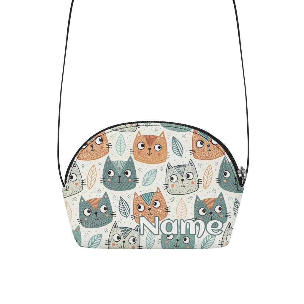 Personalised Add Name, Cute Cats Kids PU Small Crossbody Bag / Purse Default Title