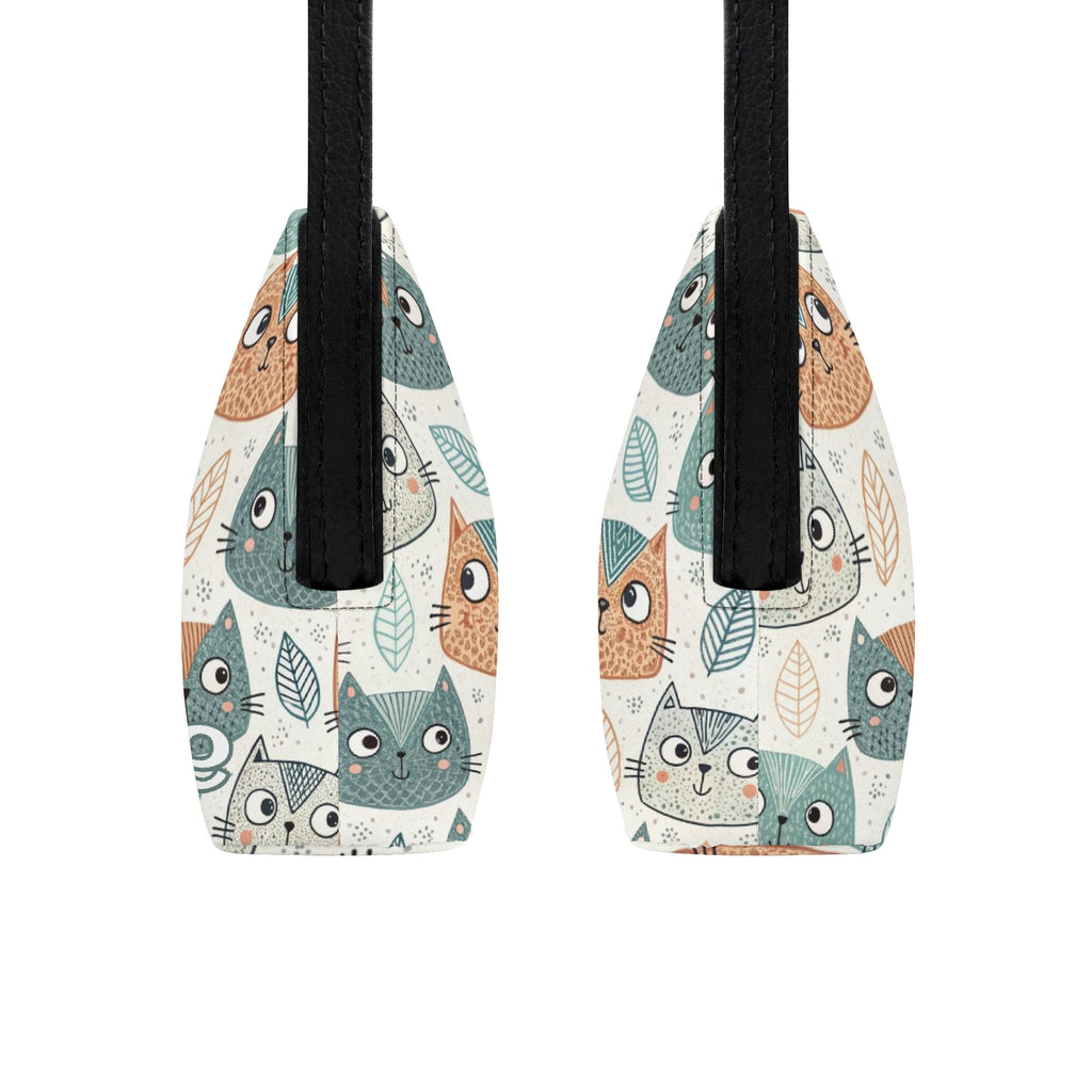 Personalised Add Name, Cute Cats Kids PU Small Crossbody Bag / Purse