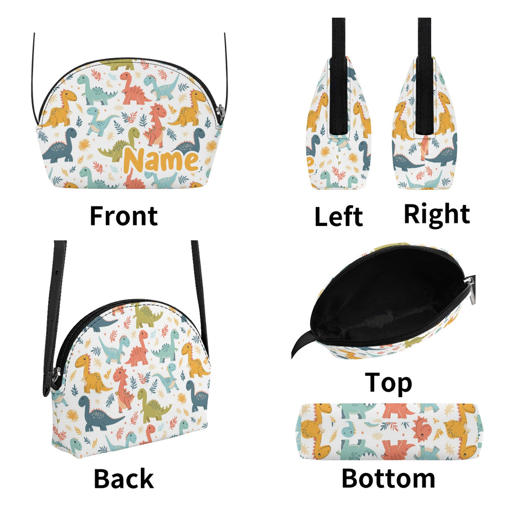 Personalised Colourful Dinosaurs Kids PU Small Crossbody Bag / Purse Printed Offshore