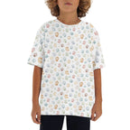 Paw Print Kids Loose Fit Short Sleeve T-Shirt XL Kid's Full Print T-shirt animal Printed Offshore