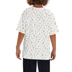 Paw Print Kids Loose Fit Short Sleeve T-Shirt Kid's Full Print T-shirt animal Printed Offshore
