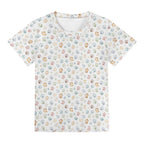 Paw Print Kids Loose Fit Short Sleeve T-Shirt Kid's Full Print T-shirt animal Printed Offshore