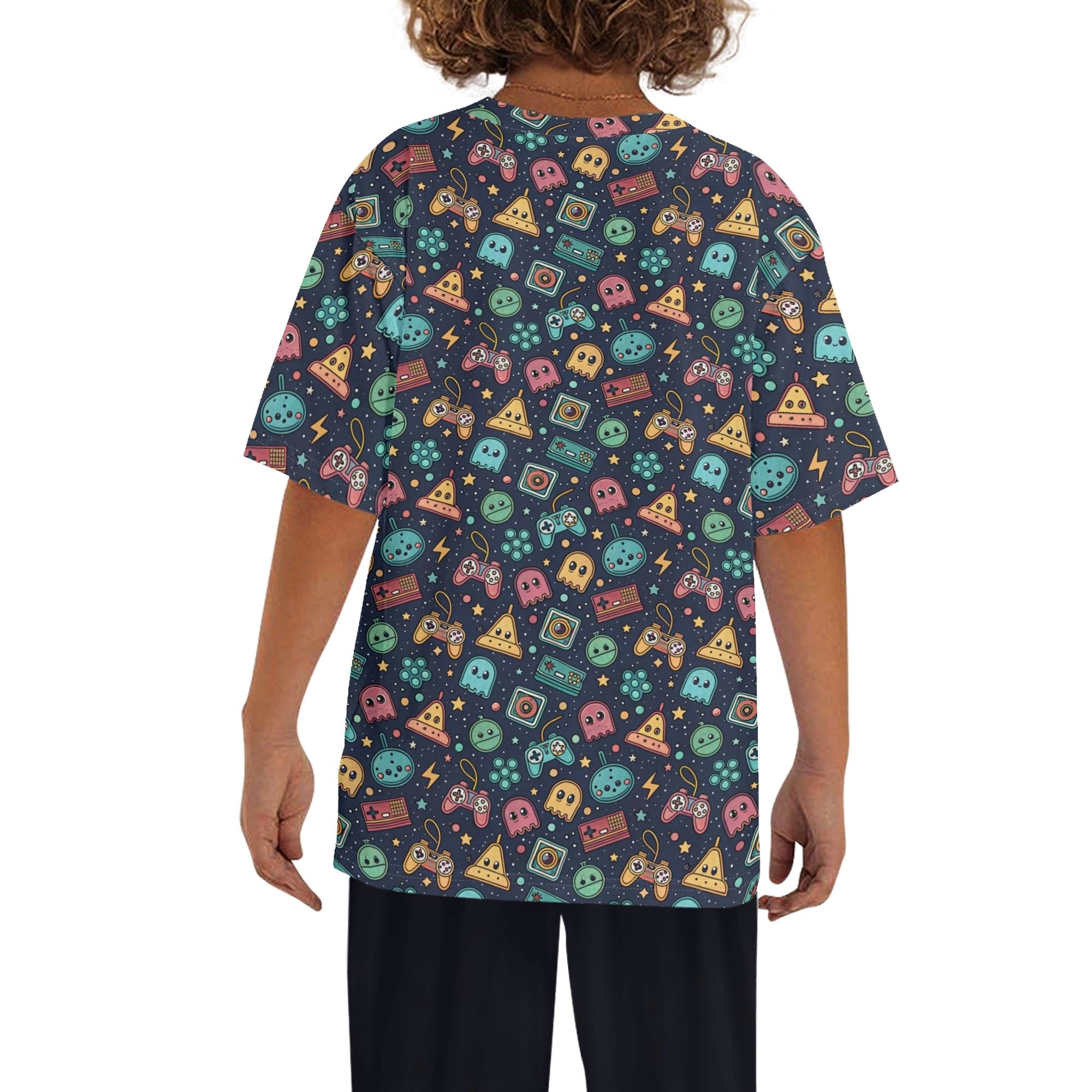 Video Game Kids Loose Fit Short Sleeve T-Shirt Kid's Full Print T-shirt Games Printed Offshore Retro