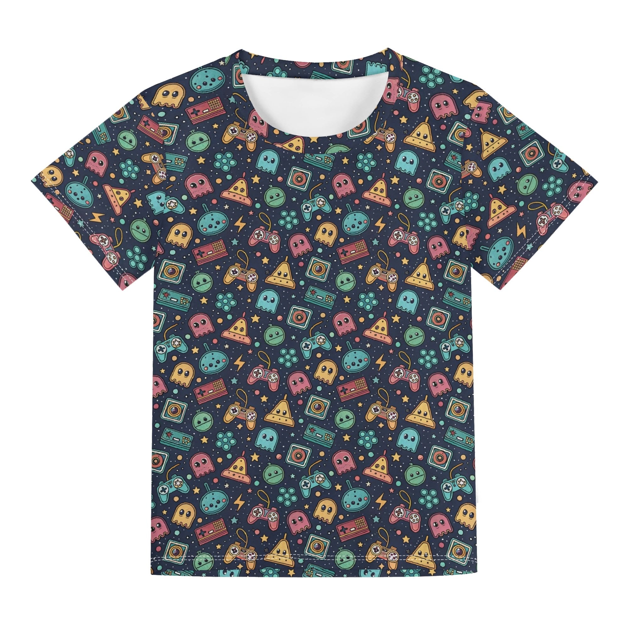 Video Game Kids Loose Fit Short Sleeve T-Shirt Kid's Full Print T-shirt Games Printed Offshore Retro