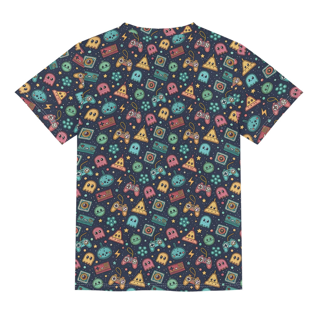 Video Game Kids Loose Fit Short Sleeve T-Shirt Kid's Full Print T-shirt Games Printed Offshore Retro