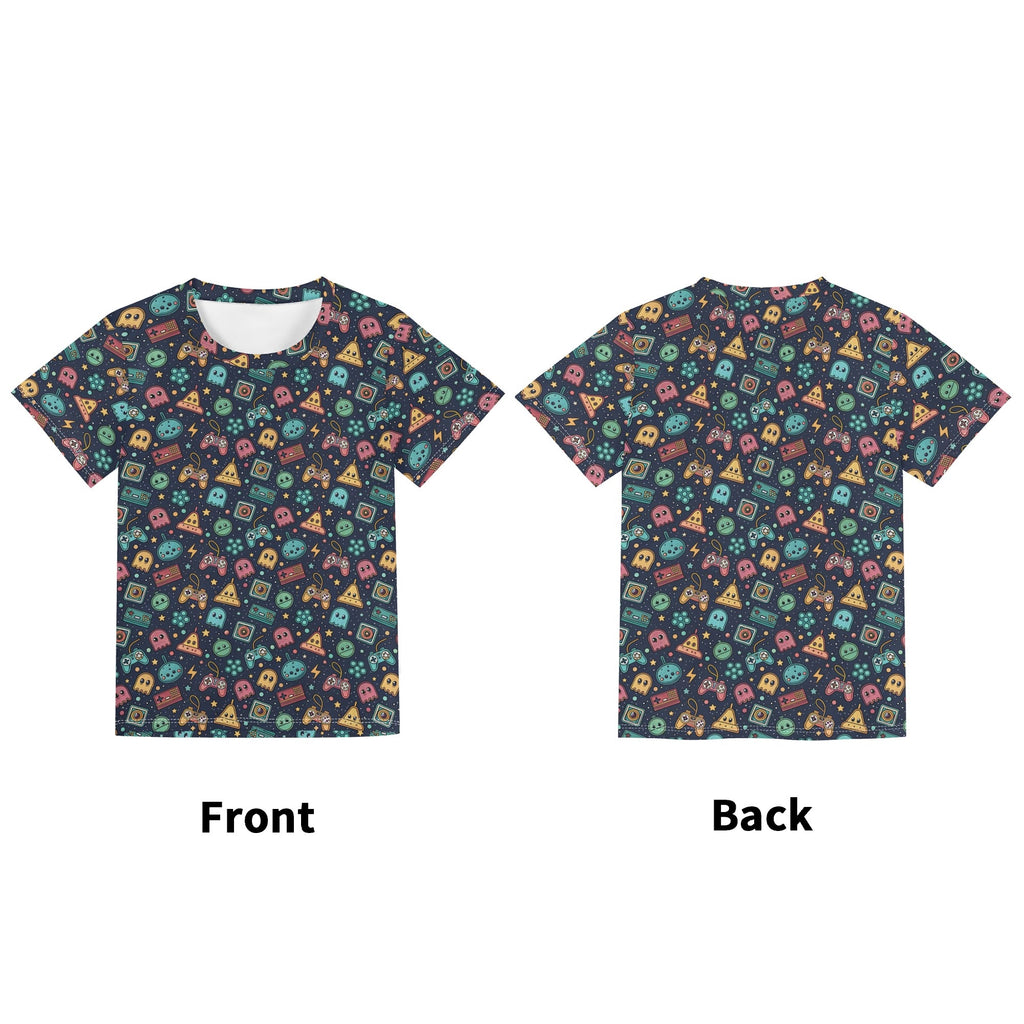Video Game Kids Loose Fit Short Sleeve T-Shirt Kid's Full Print T-shirt Games Printed Offshore Retro