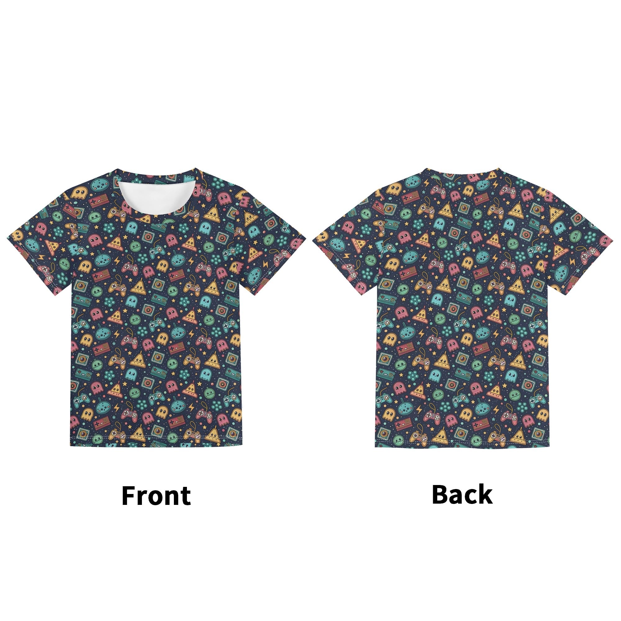 Video Game Kids Loose Fit Short Sleeve T-Shirt Kid's Full Print T-shirt Games Printed Offshore Retro