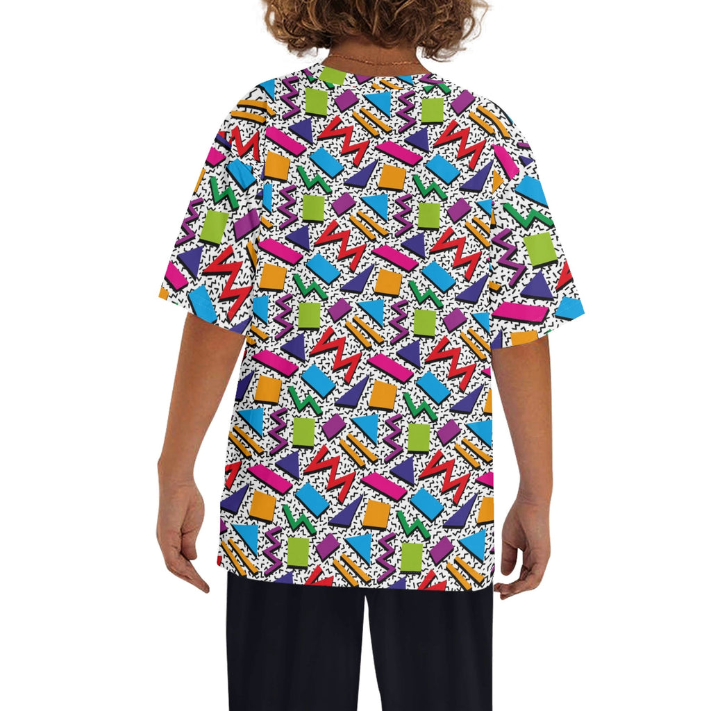 Graphic 80s Kids Loose Fit Short Sleeve T-Shirt Kid's Full Print T-shirt Printed Offshore Retro