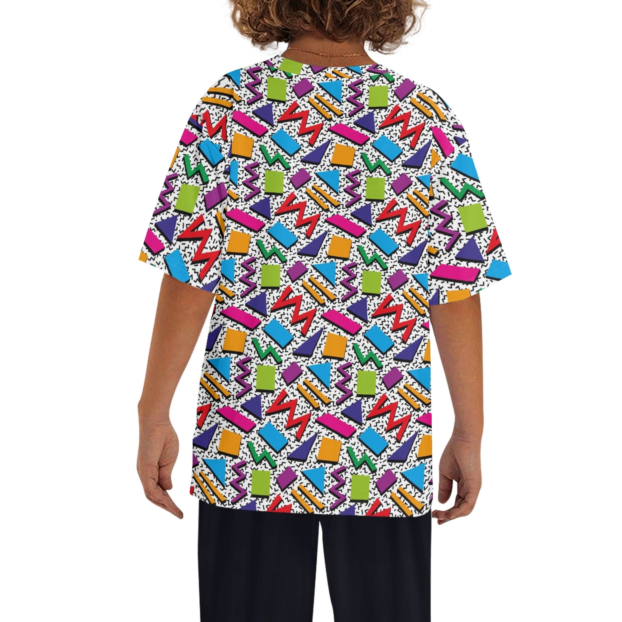 Graphic 80s Kids Loose Fit Short Sleeve T-Shirt Kid's Full Print T-shirt Printed Offshore Retro