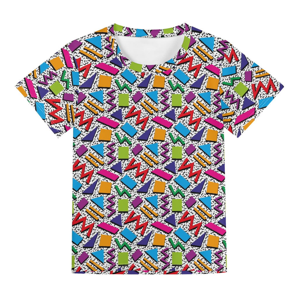 Graphic 80s Kids Loose Fit Short Sleeve T-Shirt Kid's Full Print T-shirt Printed Offshore Retro