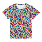 Graphic 80s Kids Loose Fit Short Sleeve T-Shirt Kid's Full Print T-shirt Printed Offshore Retro