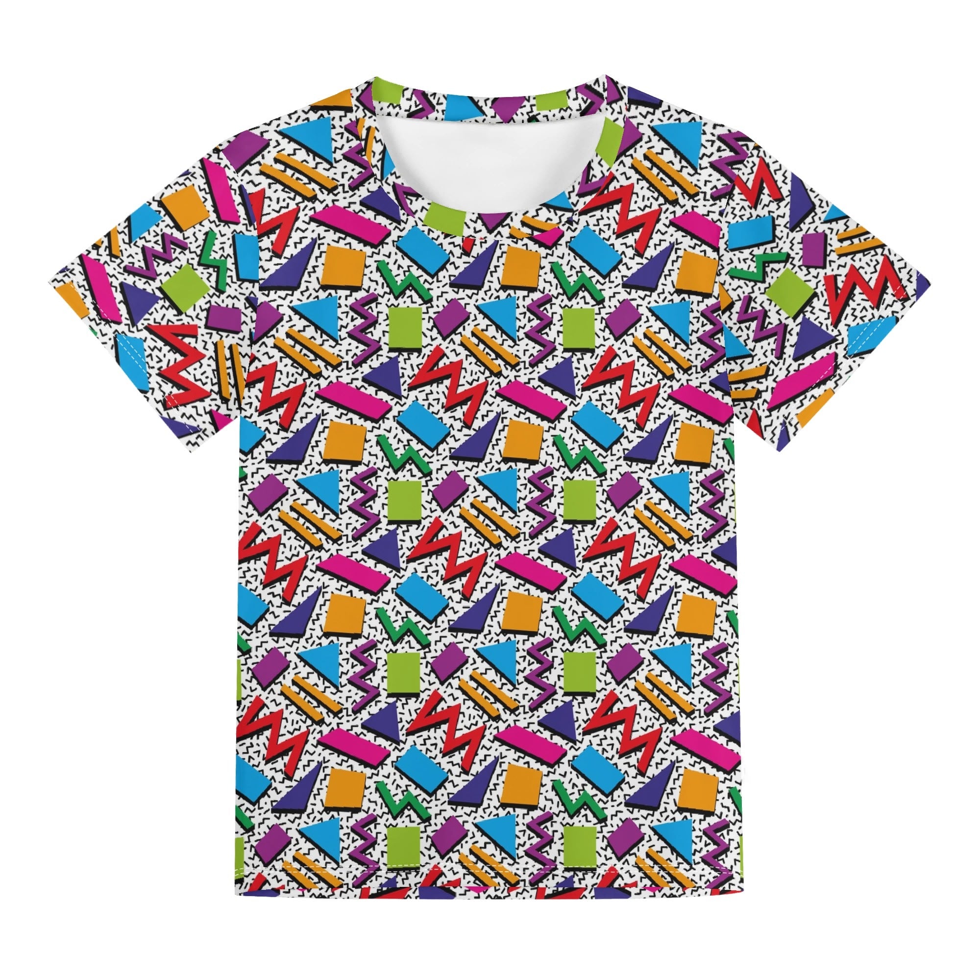 Graphic 80s Kids Loose Fit Short Sleeve T-Shirt Kid's Full Print T-shirt Printed Offshore Retro