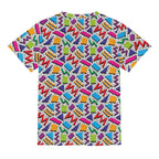 Graphic 80s Kids Loose Fit Short Sleeve T-Shirt Kid's Full Print T-shirt Printed Offshore Retro