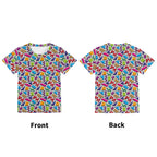 Graphic 80s Kids Loose Fit Short Sleeve T-Shirt Kid's Full Print T-shirt Printed Offshore Retro