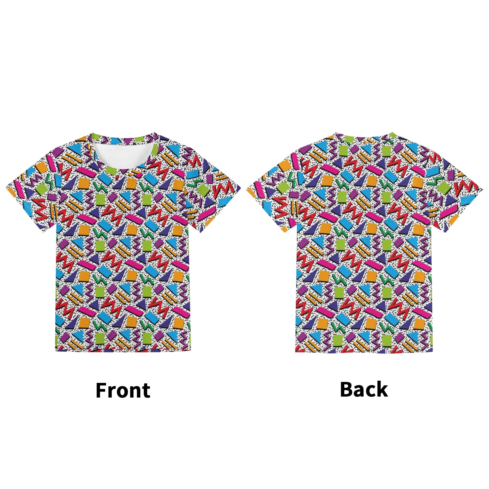Graphic 80s Kids Loose Fit Short Sleeve T-Shirt Kid's Full Print T-shirt Printed Offshore Retro