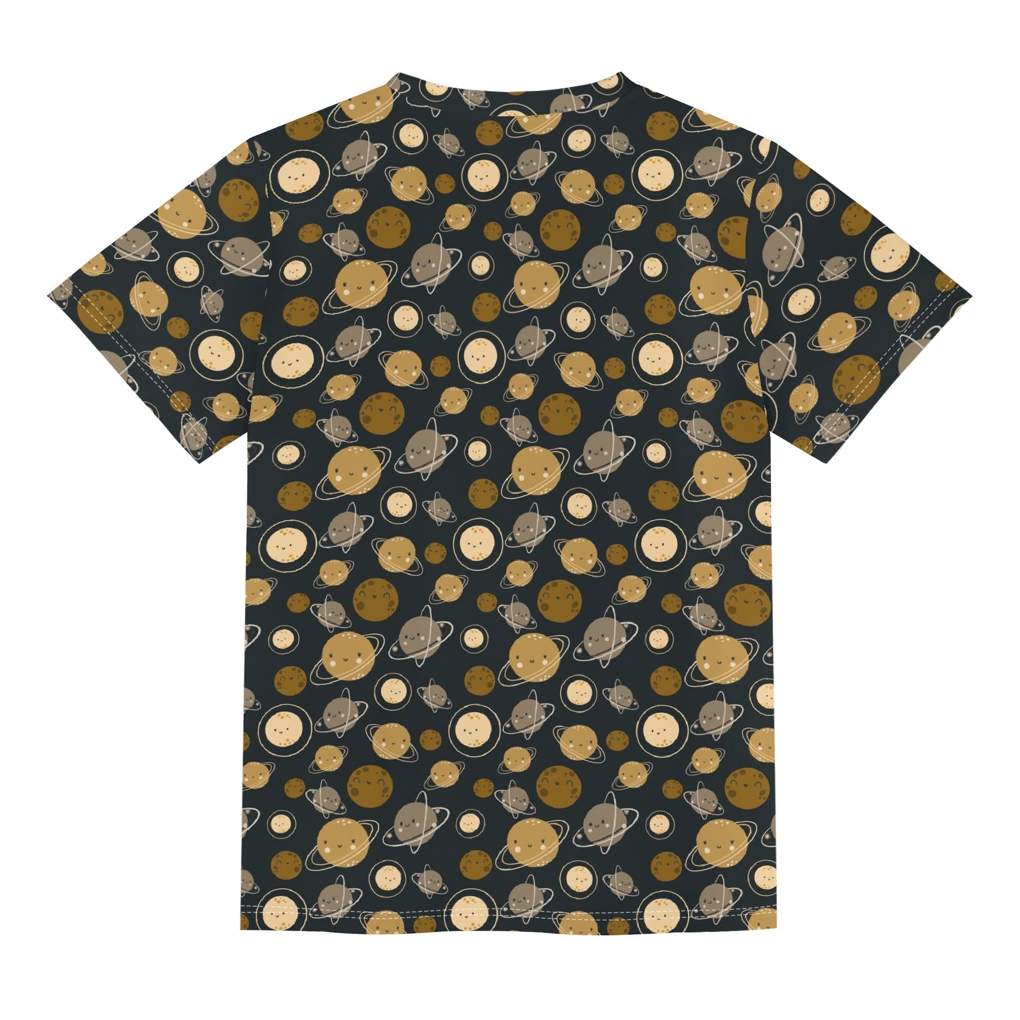 Planets Kids Loose Fit Short Sleeve T-Shirt Kid's Full Print T-shirt Printed Offshore Space