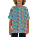 Doughnuts On Blue Kids Loose Fit Short Sleeve T-Shirt XL Kid's Full Print T-shirt Food Printed Offshore