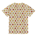 Round Pizzas On White Kids Loose Fit Short Sleeve T-Shirt Kid's Full Print T-shirt Food Printed Offshore