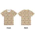 Round Pizzas On White Kids Loose Fit Short Sleeve T-Shirt Kid's Full Print T-shirt Food Printed Offshore