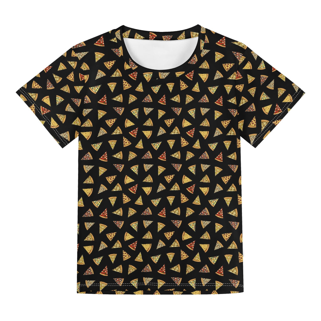 Pizza Slices Kids Loose Fit Short Sleeve T-Shirt Kid's Full Print T-shirt Food Printed Offshore