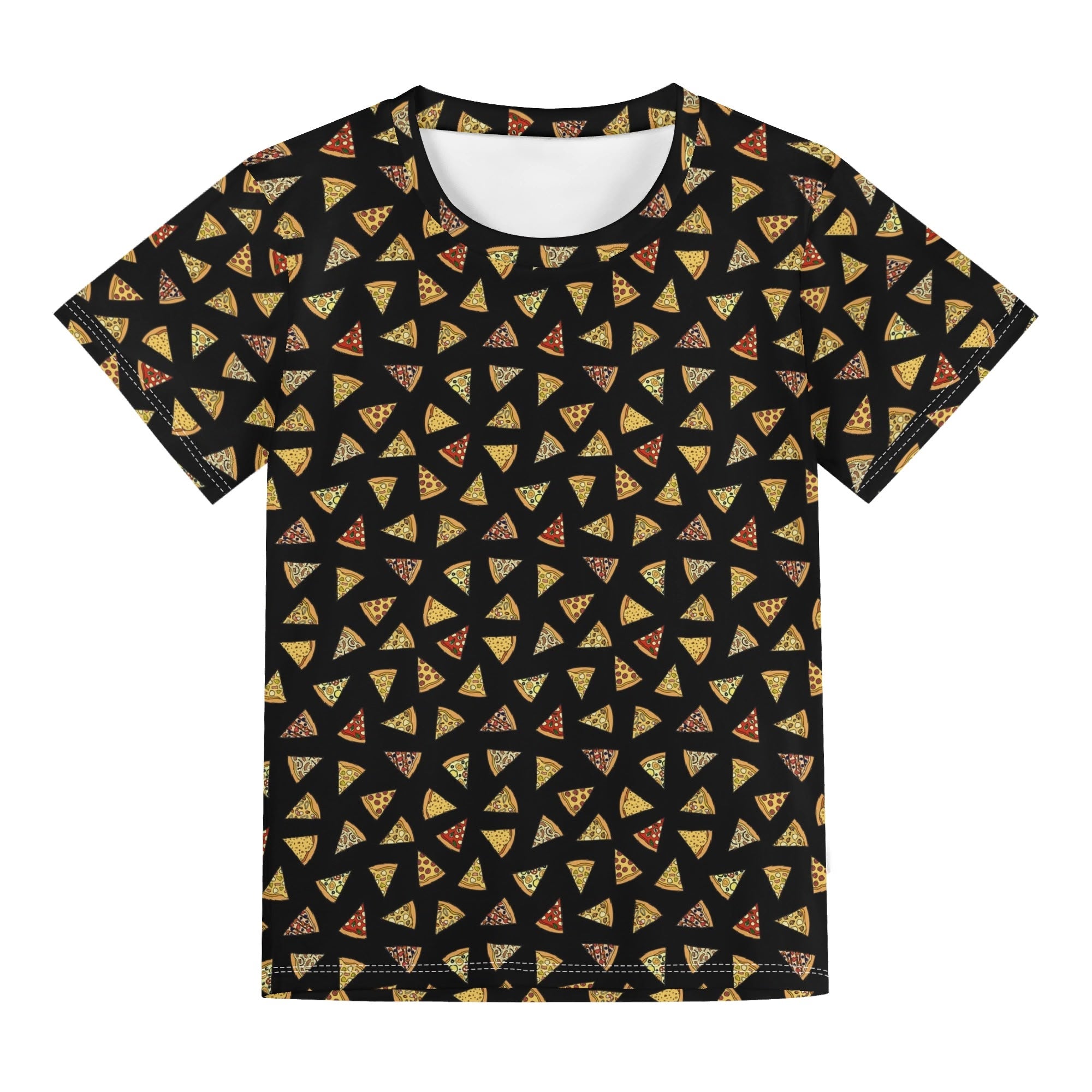 Pizza Slices Kids Loose Fit Short Sleeve T-Shirt Kid's Full Print T-shirt Food Printed Offshore