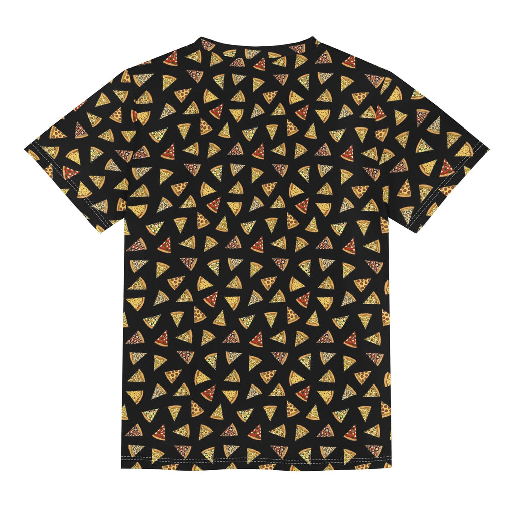 Pizza Slices Kids Loose Fit Short Sleeve T-Shirt Kid's Full Print T-shirt Food Printed Offshore